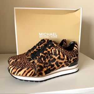 Michael Kors Billie Animal-Print Calf Hair Sneaker
